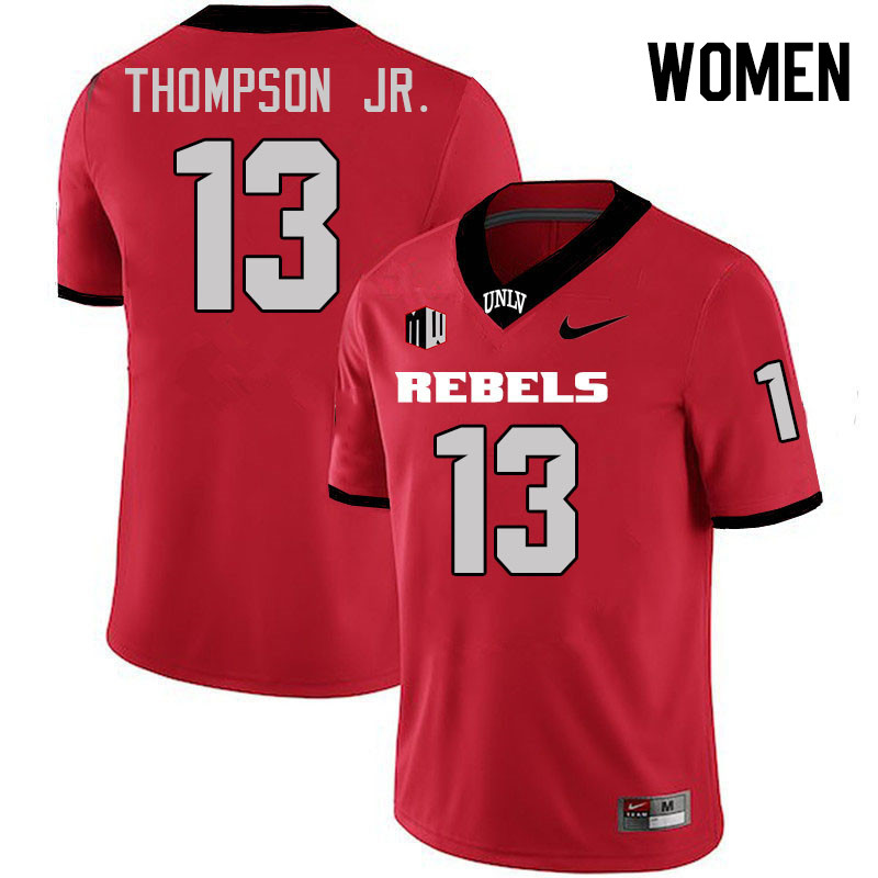 Women #13 Corey Thompson Jr. UNLV Rebels College Football Jerseys Stitched-Scarlet